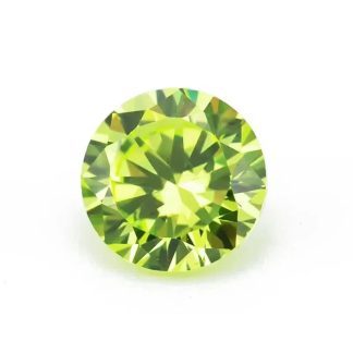 Round Colored Cubic Zirconia Apple Green Loose Stone