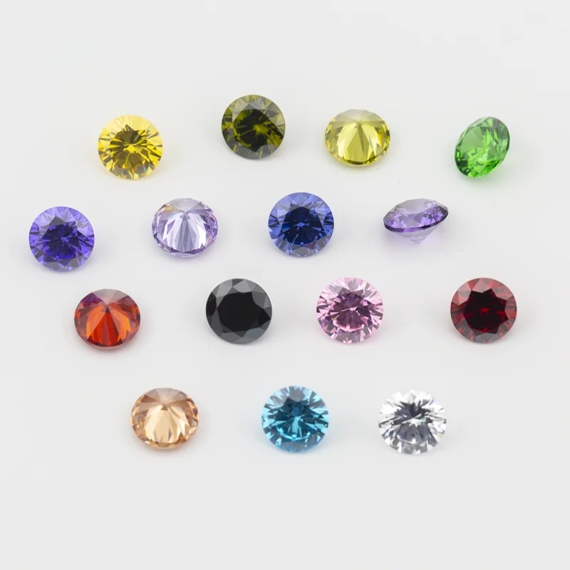 Round Colored Cubic Zirconia Loose Stone