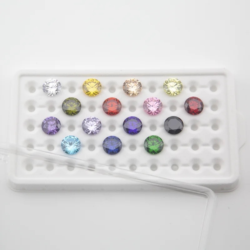 Round Colored Cubic Zirconia Loose Stone