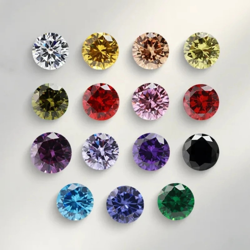 Round Colored Cubic Zirconia Loose Stone