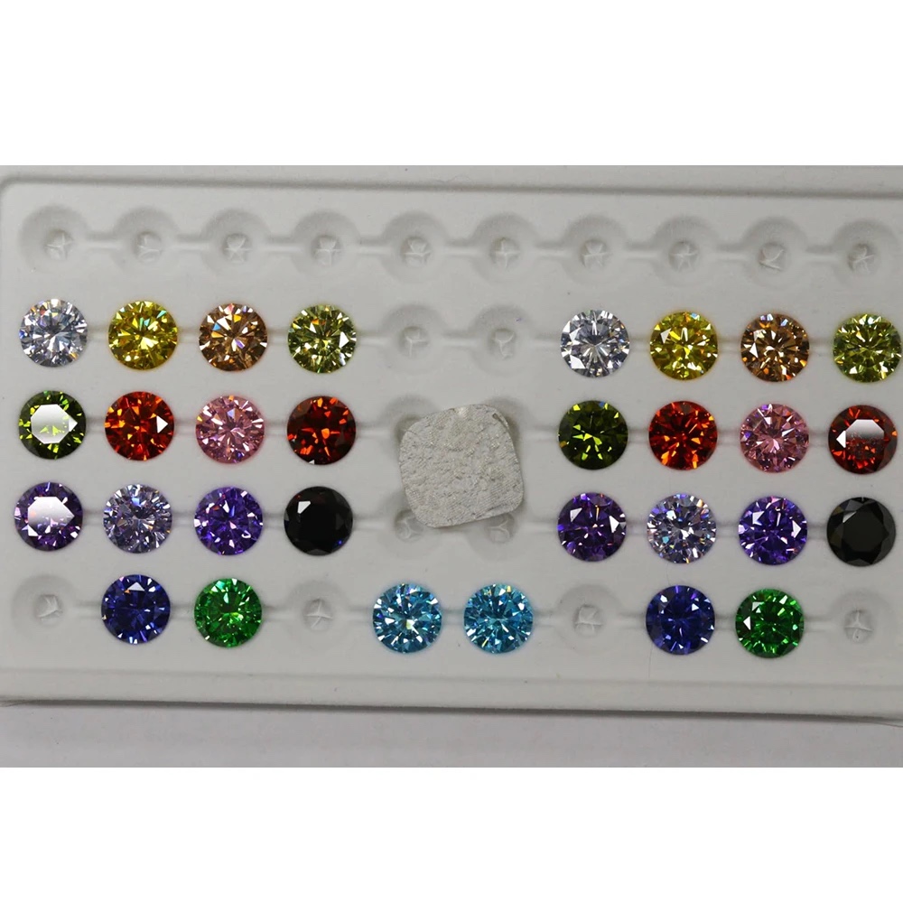 Round Colored Cubic Zirconia Loose Stone