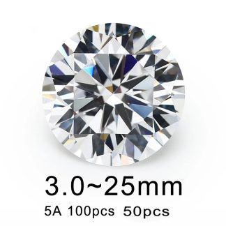 Round White Cubic Zirconia Loose Stone