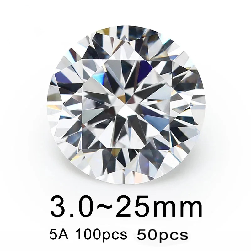 Round White Cubic Zirconia Loose Stone