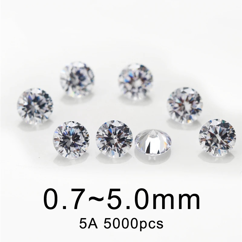 Round White Cubic Zirconia Loose Stone