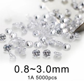 Round White Cubic Zirconia Loose Stone