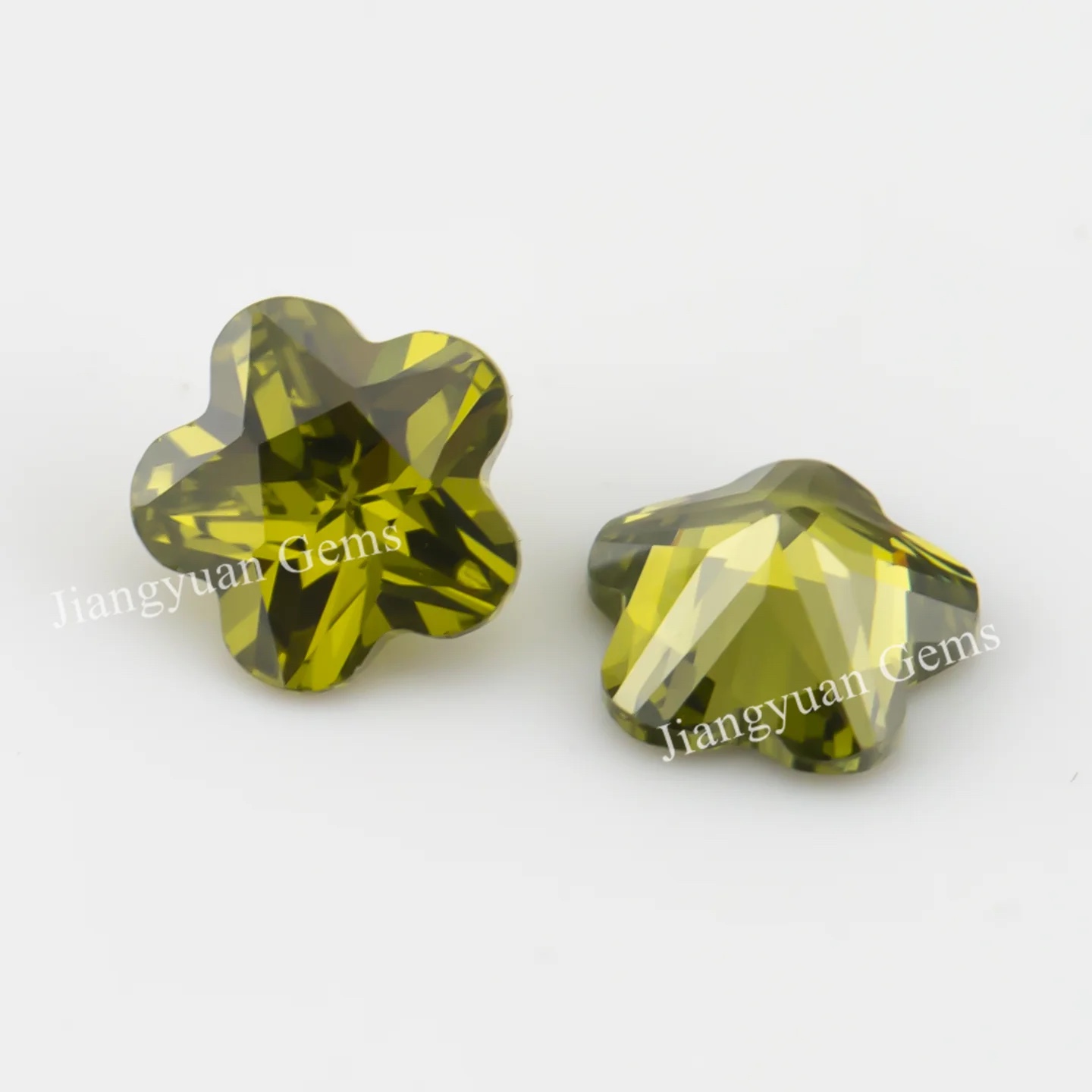 Special Cut Colored Cubic Zirconia Olive Green Loose Stone
