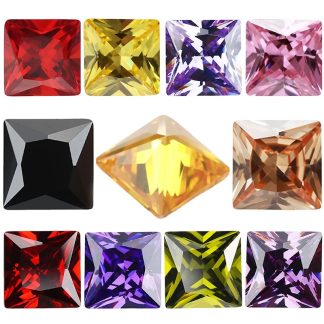 Square Cushion Colored Cubic Zirconia Loose Stone