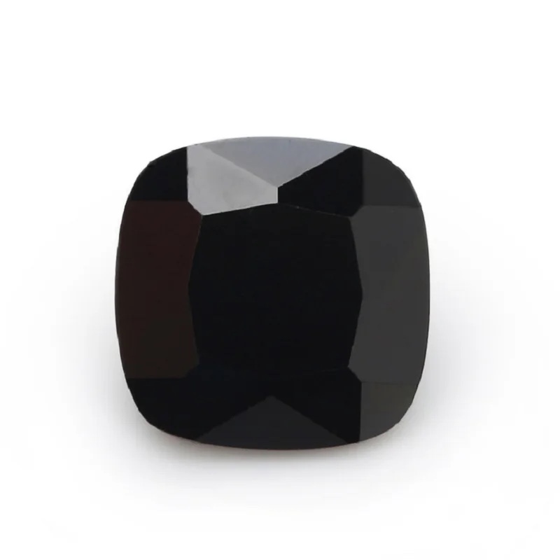 Square Cushion Colored Cubic Zirconia Black Loose Stone