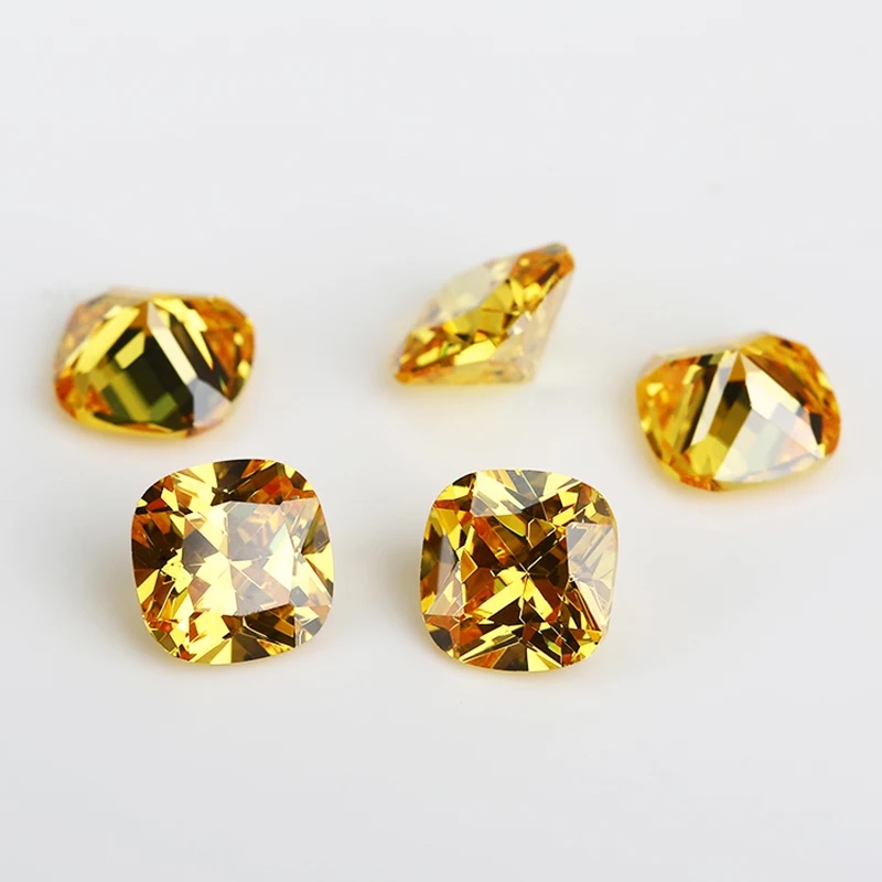 Square Cushion Colored Cubic Zirconia Loose Stone