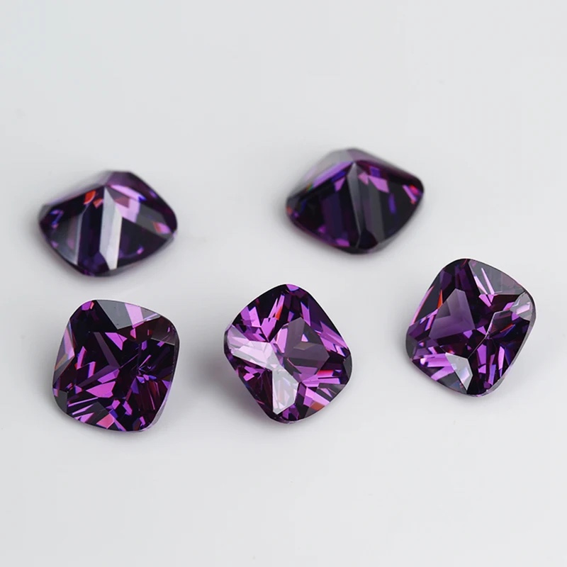 Square Cushion Colored Cubic Zirconia Loose Stone