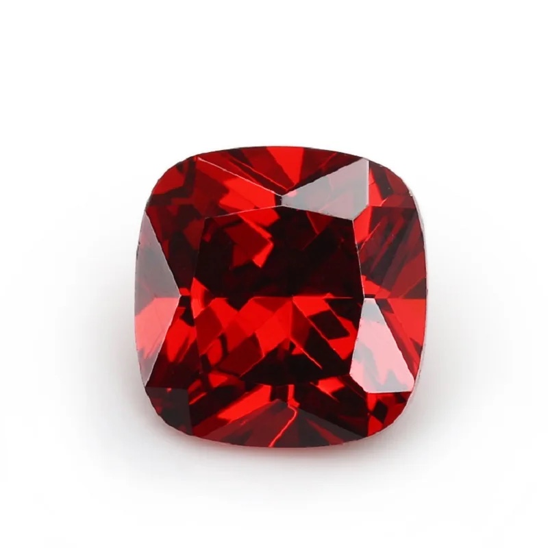 Square Cushion Colored Cubic Zirconia Garnet Loose Stone