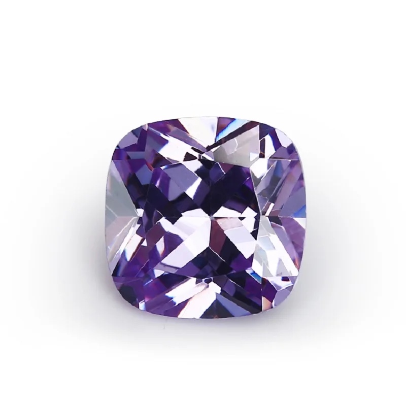 Square Cushion Colored Cubic Zirconia Lavender Loose Stone