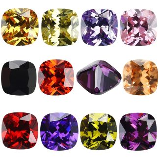 Square Cushion Colored Cubic Zirconia Loose Stone