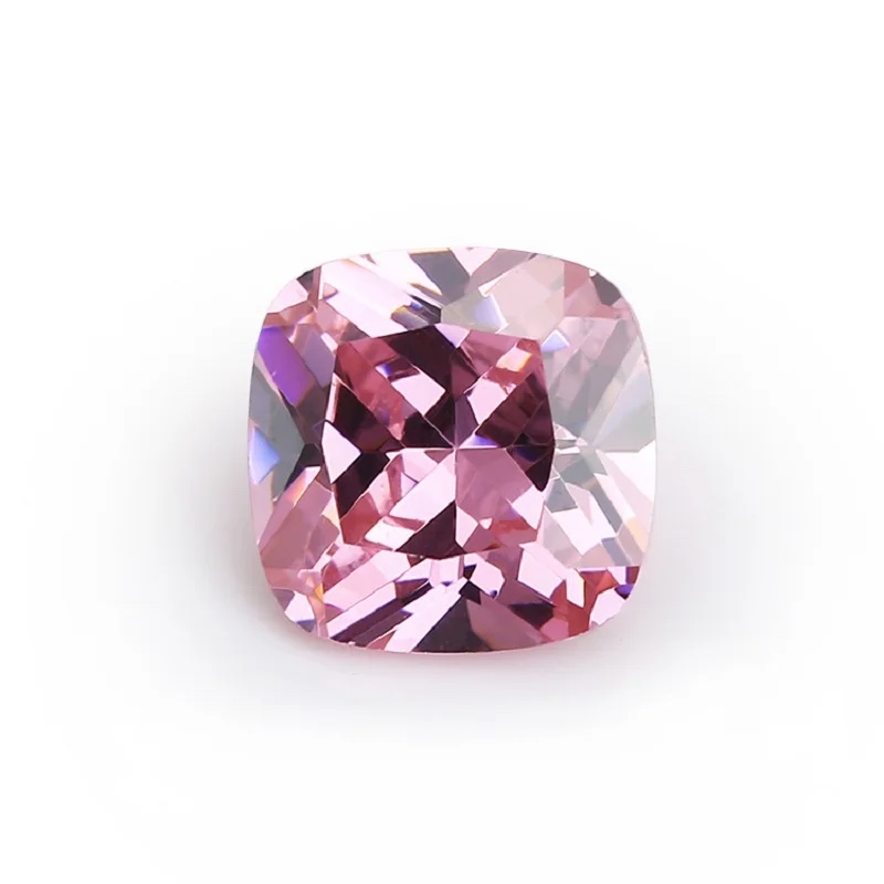 Square Cushion Colored Cubic Zirconia Pink Loose Stone