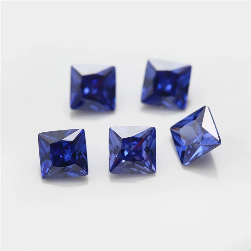 Square Cushion Colored Cubic Zirconia Loose Stone