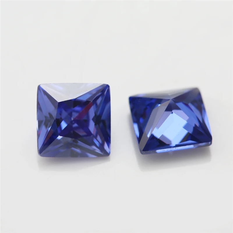 Square Cushion Colored Cubic Zirconia Tanzanite Color Loose Stone
