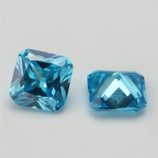 Square Cushion Colored Cubic Zirconia Sea Blue Loose Stone