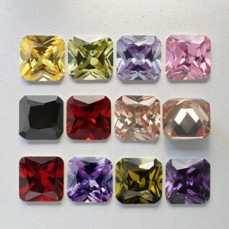 Square Cushion Colored Cubic Zirconia Loose Stone