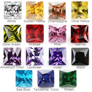 Square Cushion Colored Cubic Zirconia Loose Stone