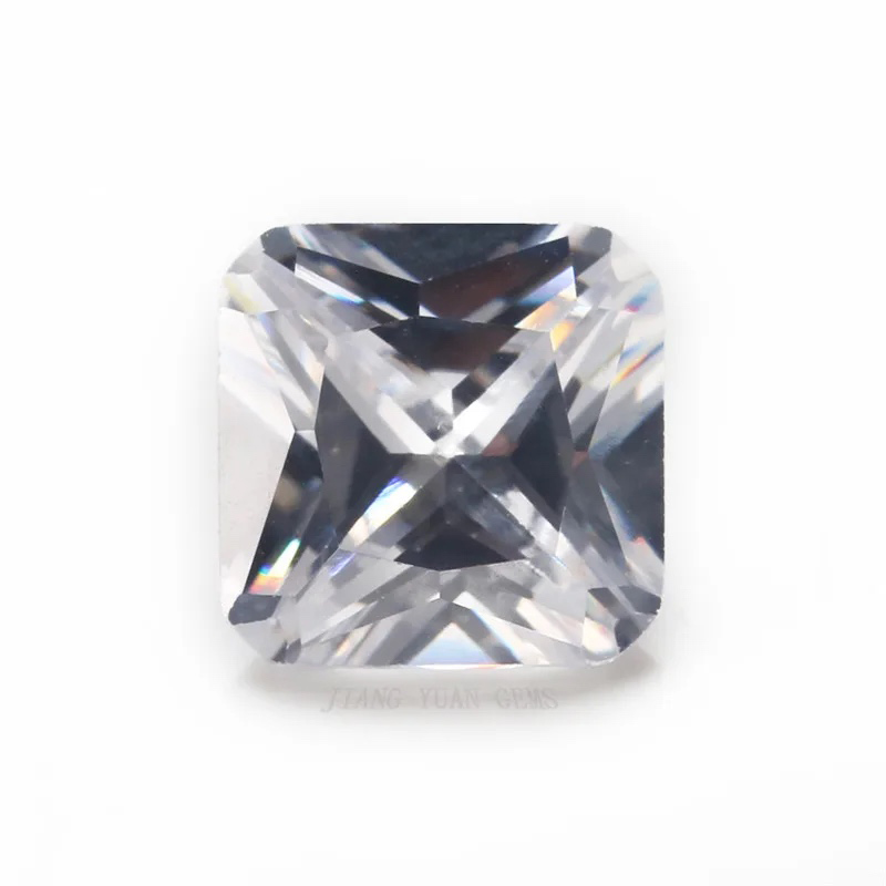 Square Cushion White Cubic Zirconia Loose Stone