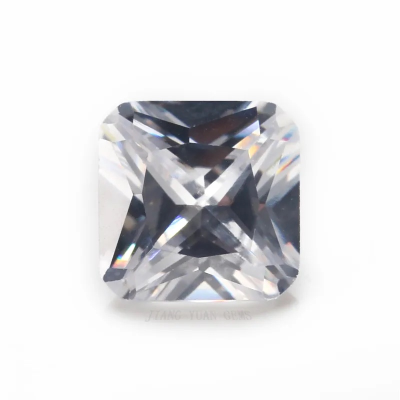 Square Cushion White Cubic Zirconia Loose Stone