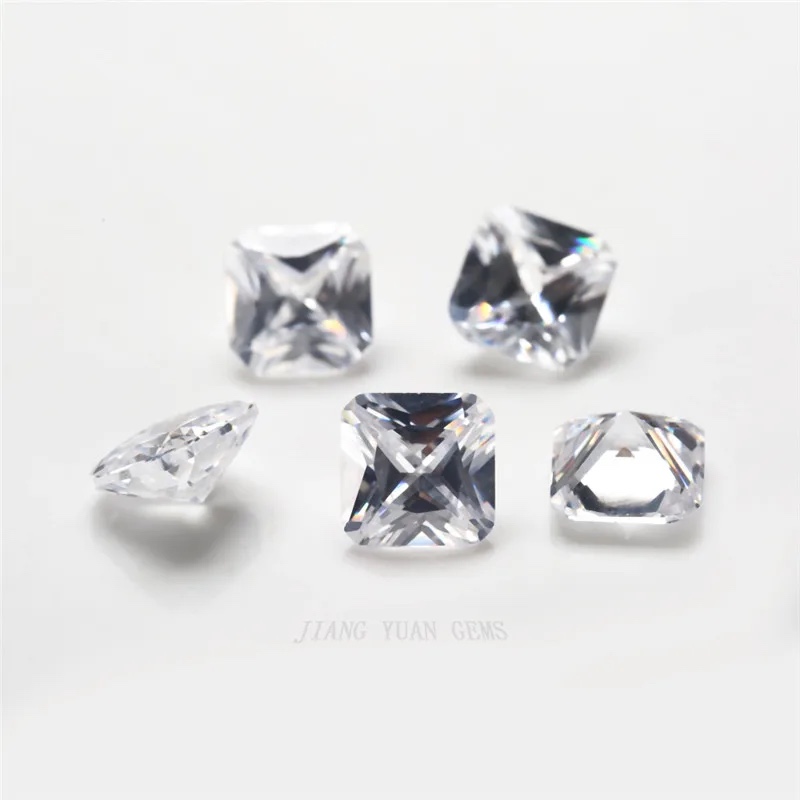 Square Cushion White Cubic Zirconia Loose Stone