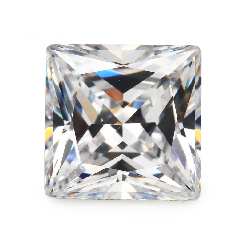 Square Cushion White Cubic Zirconia Loose Stone