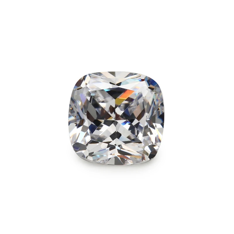Square Cushion White Cubic Zirconia Loose Stone