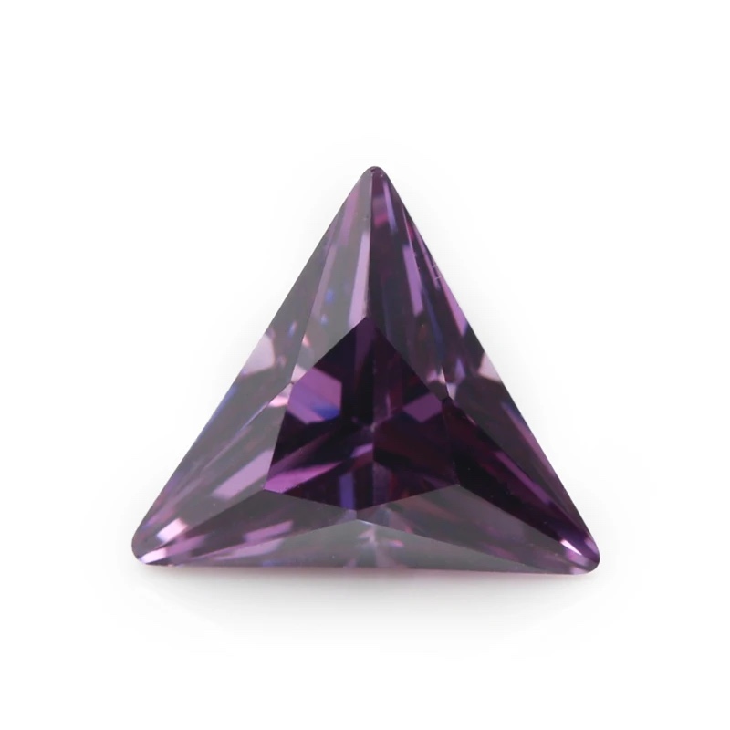 Triangle Trillion Colored Cubic Zirconia Amethyst Loose Stone