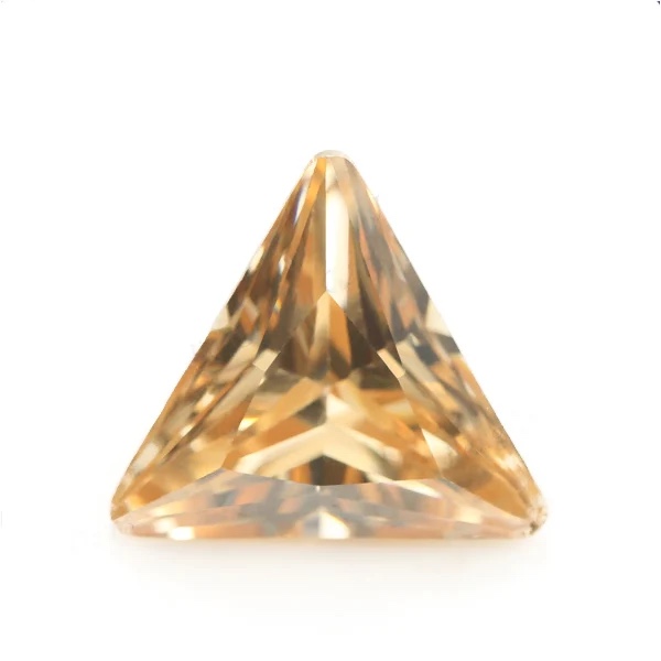 Triangle Trillion Colored Cubic Zirconia Champagne Loose Stone