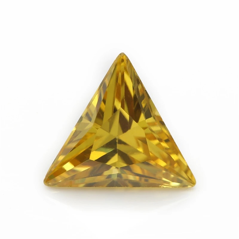 Triangle Trillion Colored Cubic Zirconia Golden Yellow Loose Stone