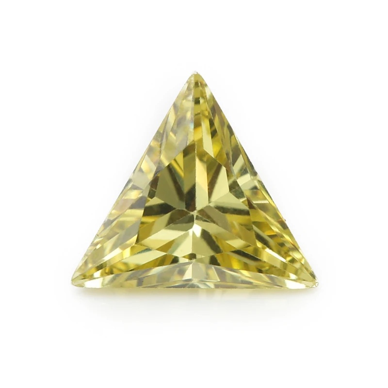 Triangle Trillion Colored Cubic Zirconia Olive Yellow Loose Stone