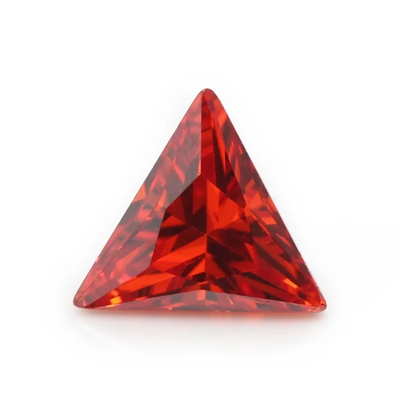Triangle Trillion Colored Cubic Zirconia Orange Loose Stone