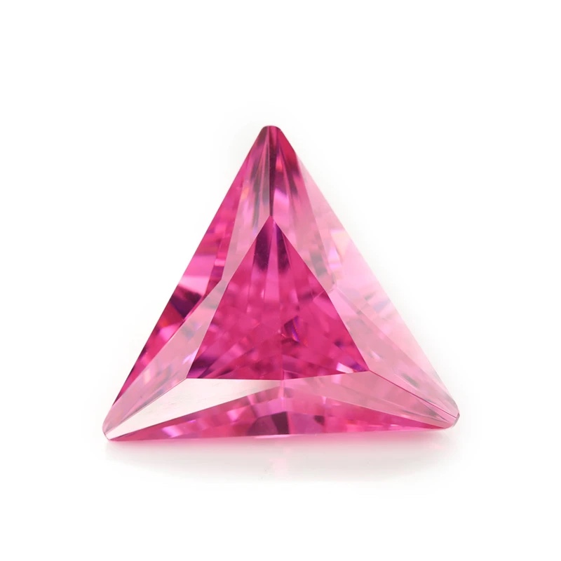 Triangle Trillion Colored Cubic Zirconia Pink Loose Stone