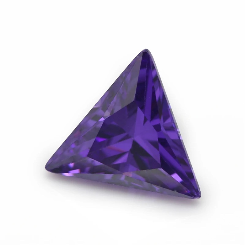 Triangle Trillion Colored Cubic Zirconia Violet Loose Stone